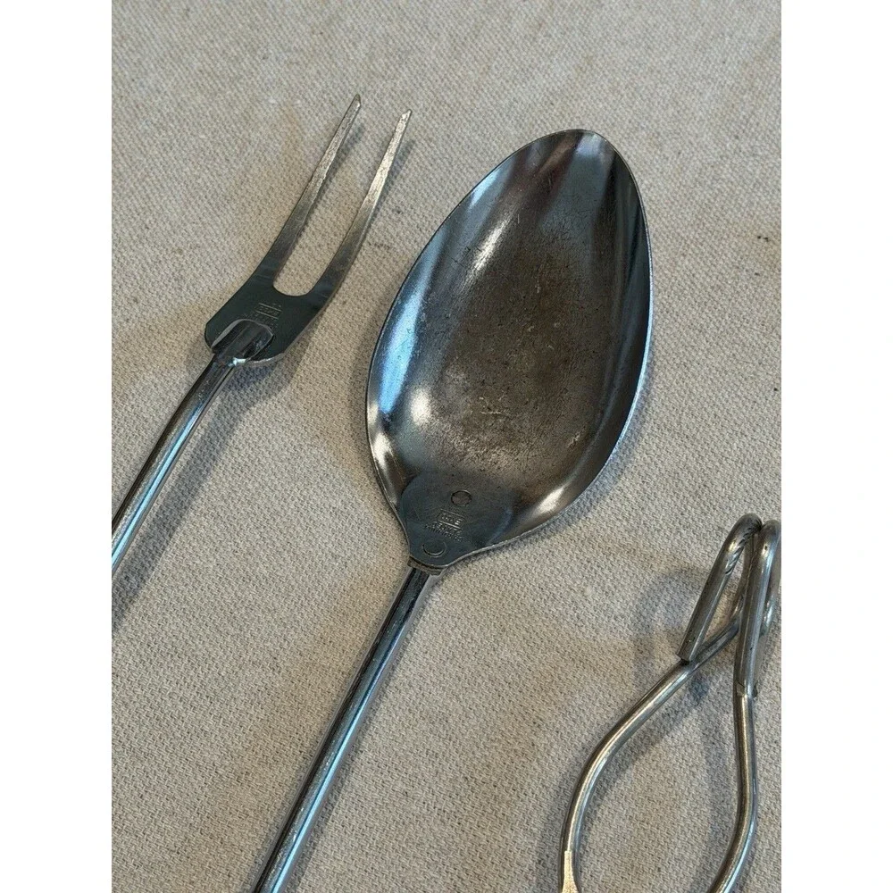 Lot of 5 Ecko Vintage Kitchen Utensils Spatula Spoon Meat Fork Tongs